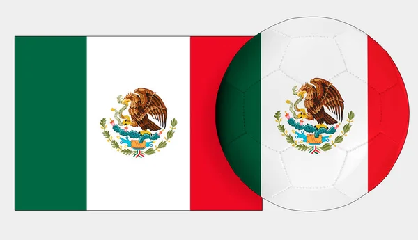Soccer Ball Mexico National Team Flag — Stock Photo, Image