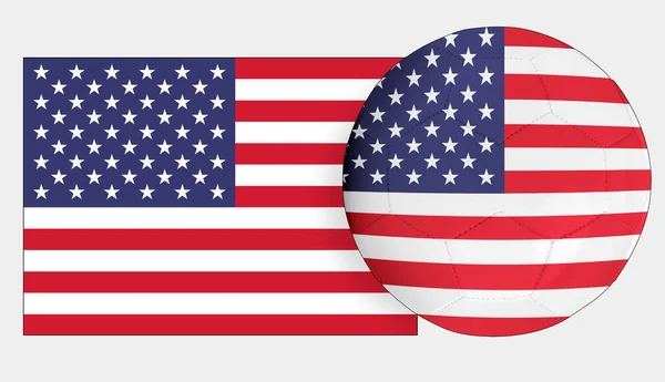 Piłka Nożna Flagą Reprezentacji Usa — Zdjęcie stockowe