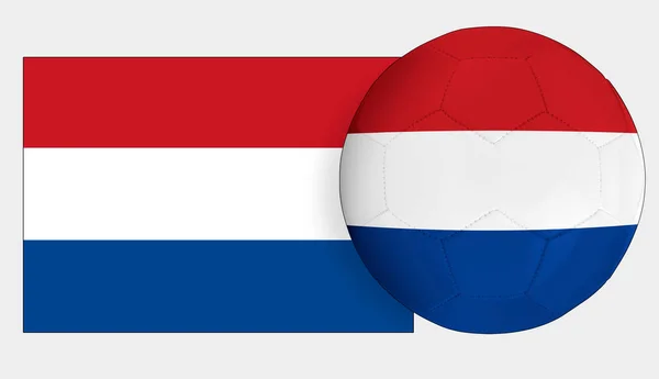 Balón Fútbol Con Bandera Los Países Bajos —  Fotos de Stock