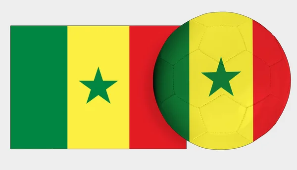 Soccer Ball Senegal National Team Flag — Stock Photo, Image