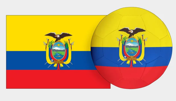 Balón Fútbol Con Bandera Ecuador — Foto de Stock