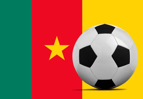 Blank Soccer Ball Cameroon National Team Flag — Stock Photo, Image