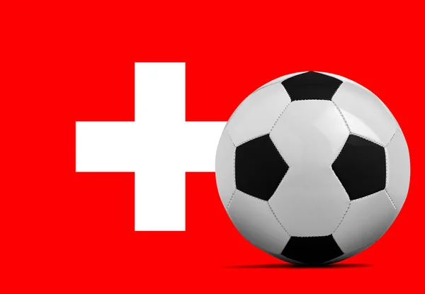 Blank Soccer Ball Switzerland National Team Flag — Stock Photo, Image