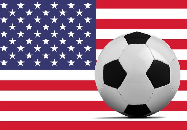 Blanco Voetbal Met Amerikaanse Vlag — Stockfoto