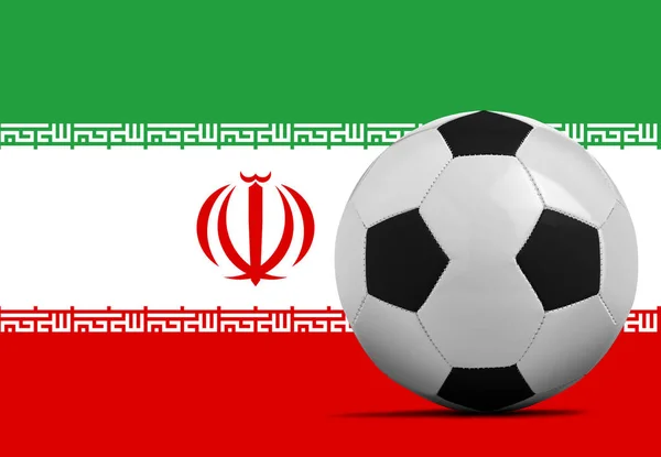 Blank Soccer Ball Iran National Team Flag — Stock Photo, Image