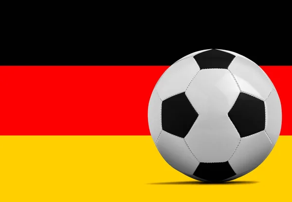 Ballon Football Blanc Avec Drapeau Équipe Nationale Allemagne — Photo