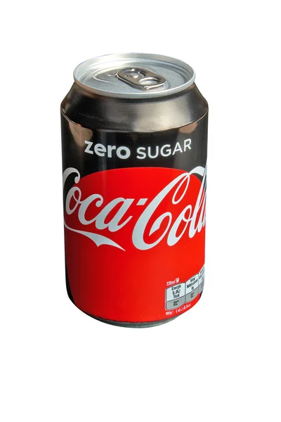 2022年5月20日 ベルギー ブリュッセル白を基調とした甘い炭酸飲料コカ コーラゼロのアルミ缶をベルギー向けに製造 人気の飲料ブランド — ストック写真