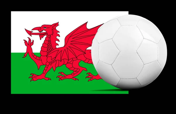 Blank Soccer Ball Wales National Team Flag — Stock Photo, Image