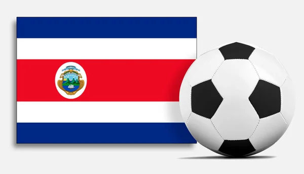 Balón Fútbol Blanco Con Bandera Costa Rica — Foto de Stock