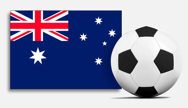带澳大利亚国家代表队旗的空白足球 — 图库照片