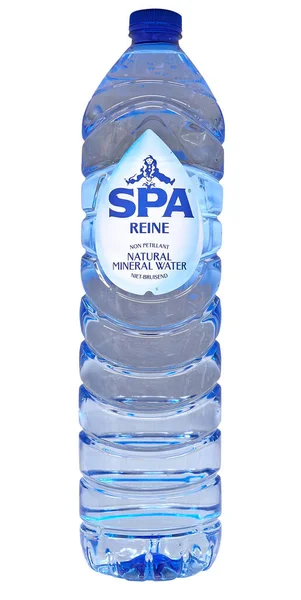 Bruselas Bélgica Junio 2022 Botella Plástico Agua Riego Spa Aislada — Foto de Stock