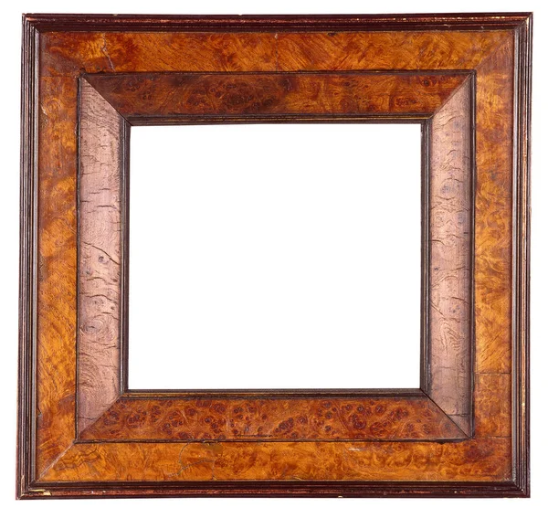 Antique Vintage Square Frame Walnut Wood Copy Space Picture — ストック写真