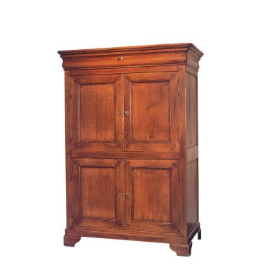 Antique wooden commode isolated on white with clipping path
