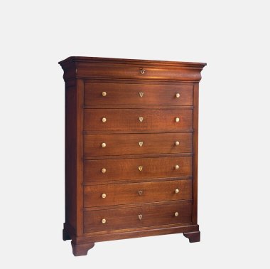 Antique wooden commode isolated on white with clipping path