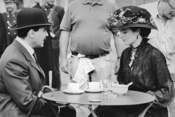 Brussels Belgium August 1992 David Suchet Actor Anna Chancellor Actress — ストック写真