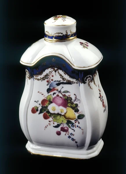 Brussels Belgium August 2022 Tournai Porcelain Tea Box Decorated Fruits — Zdjęcie stockowe