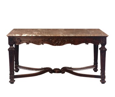 Antique style table isolated on white with clipping path