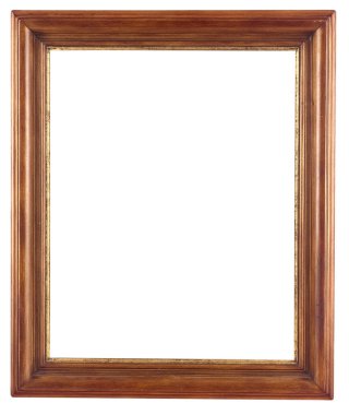 Old antique gold frame isolated on white with clipping path 