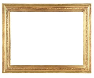Old antique gold frame isolated on white with clipping path 