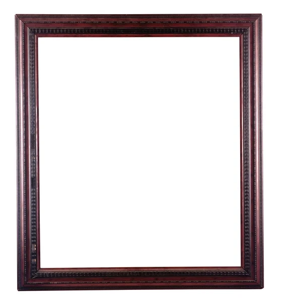 Old Antique Wooden Frame Isolated White Clipping Path — Stockfoto