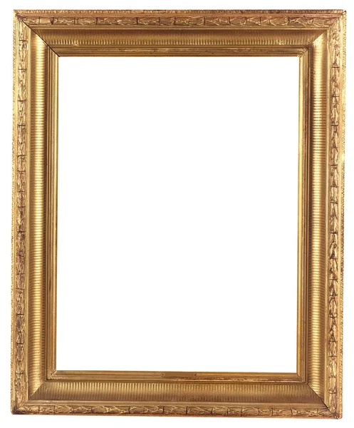 Old Antique Gold Frame Isolated White Clipping Path — Stock fotografie