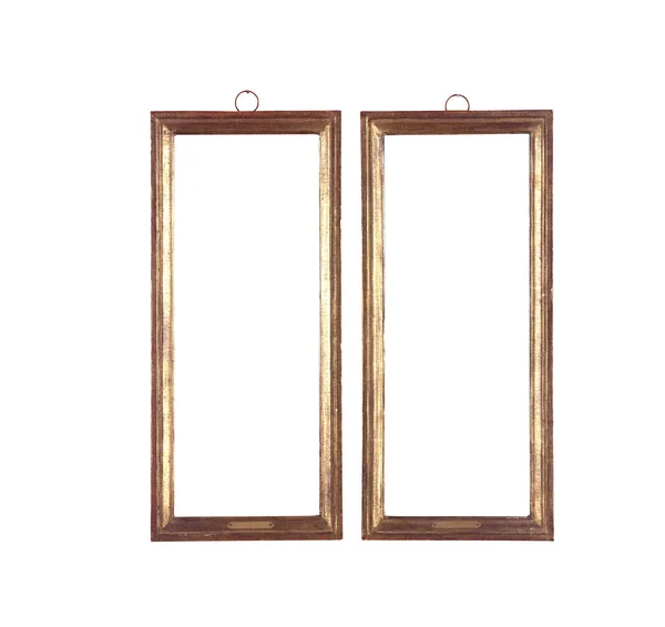 Old Antique Gold Frame Isolated White Clipping Path — Photo