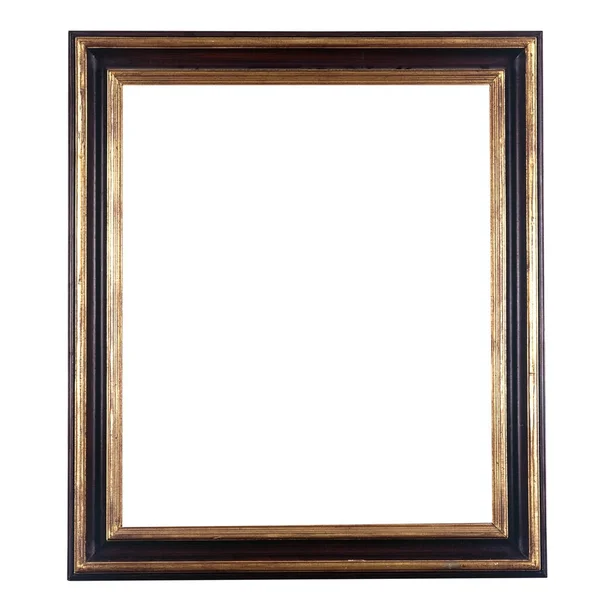Old Antique Wooden Frame Isolated White Clipping Path — Stock Photo, Image