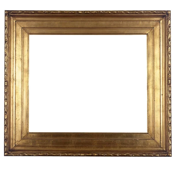 Old Antique Gold Frame Isolated White Clipping Path — kuvapankkivalokuva