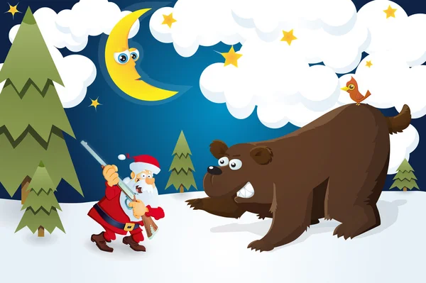 Santa a vadász — Stock Vector