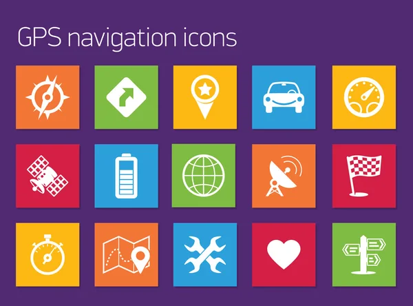 GPS navigering ikoner — Stock vektor