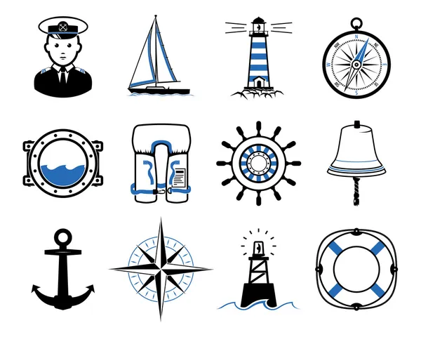 Sea Sailing icons set — 图库矢量图片