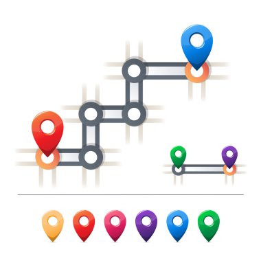 Destination and map icons clipart