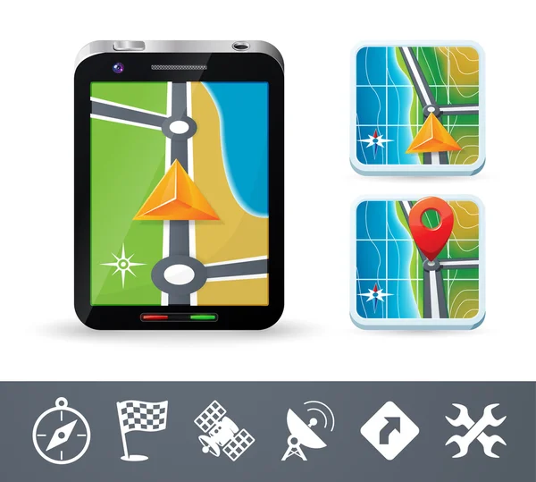 Icônes de navigation téléphonique — Image vectorielle