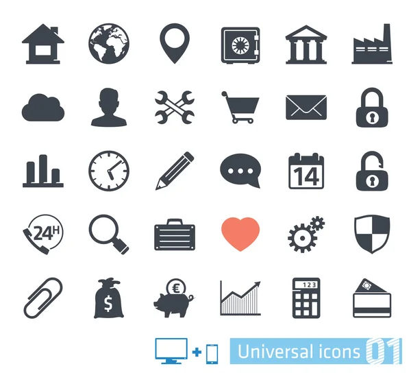 Universal ikoner — Stock vektor