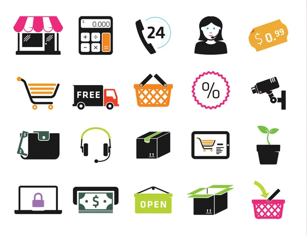 Shopping icons set — Stock Vector