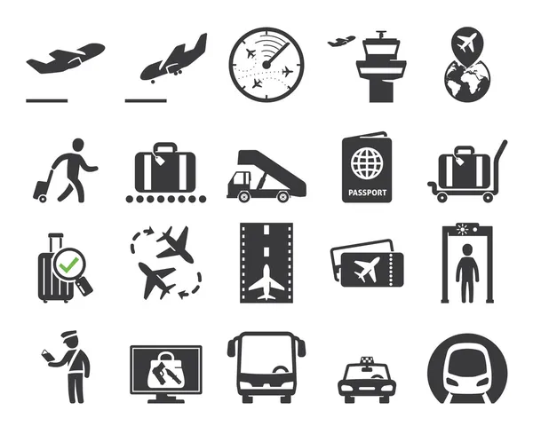 Luchthaven icons set — Stockvector