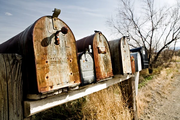 Vieilles boîtes aux lettres dans Midwest USA — Photo