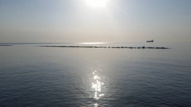 Kıbrıs 'taki güzel Akti Olympion Plajı Limasol