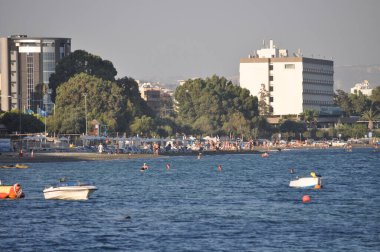 Kıbrıs 'taki güzel Akti Olympion Plajı Limasol