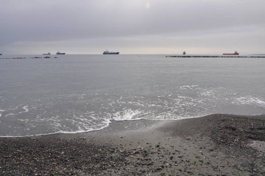 Kıbrıs 'taki güzel Akti Olympion Plajı Limasol