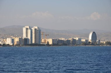 Kıbrıs 'taki güzel Akti Olympion Plajı Limasol