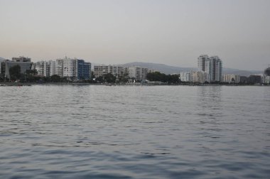 Kıbrıs 'taki güzel Akti Olympion Plajı Limasol