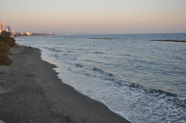 Красивый Пляж Акти Олимпион Лимассол Кипрусе — стоковое фото