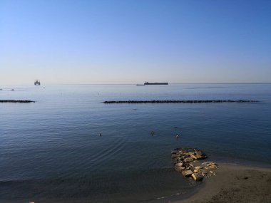 Kıbrıs 'taki güzel Akti Olympion Plajı Limasol