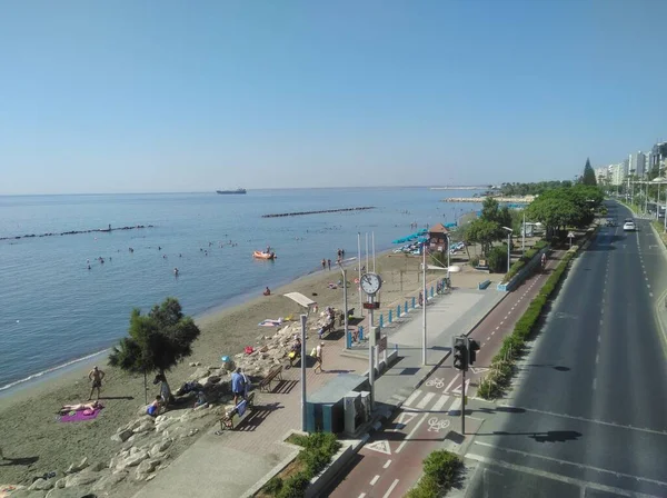 Kıbrıs Taki Güzel Akti Olympion Plajı Limasol — Stok fotoğraf