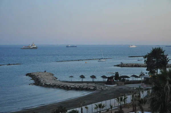 Pięknej Plaży Limassol Cyprze — Zdjęcie stockowe