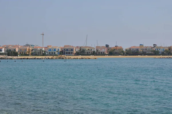 Krásná Limassol Marina Beach Nebo Golden Beach Limassol Kypru — Stock fotografie