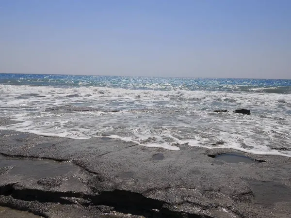 Der Schöne Strand Von Akrotiri Limassol Auf Zypern — Stockfoto