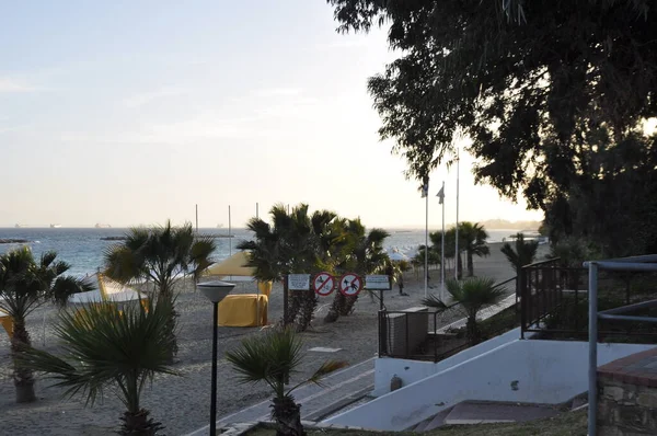Piękna Plaża Afrodyta Agios Tychon Plaża Limassol Cyprze — Zdjęcie stockowe