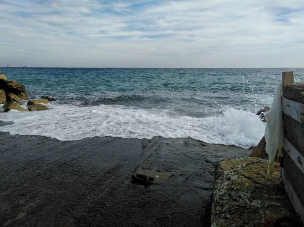 Den Vackra Karnagio Stranden Limassol Cypern — Stockfoto